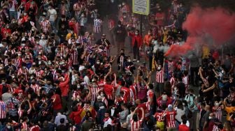 Fans Atletico Madrid Turun ke Jalan Rayakan Gelar Juara Liga Spanyol