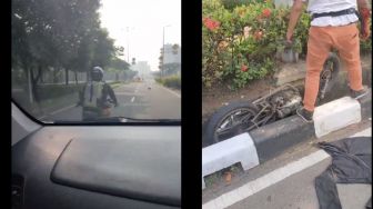 Aksi Kejar-kejaran Begal Payudara Berakhir Ngenes, Motor Pelaku Dibuang