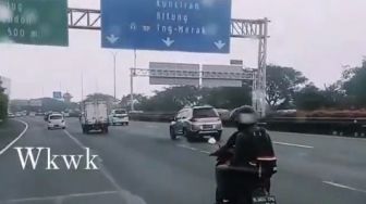 Viral Pemotor Plat B Masuk Tol Tangerang-Merak, Warganet: Korban Maps