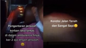 Cuma Berdua dengan Jenazah, Sopir Ambulans Bagikan Video Kerja Malam Hari