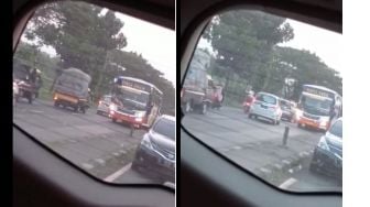 Aksi Barbar Bus Lawan Arah Bikin Puluhan Pemobil Auto Minggir, Publik Geram