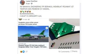 CEK FAKTA: Beredar Foto dan Video Pesawat Jet Tempur FPI, Benarkah?