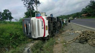 Kecelakaan Maut Bus di Jalintim Musi Banyuasin, 4 Penumpang Tewas Terjepit