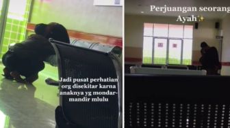 Viral Potret Ayah Tabah Temani Anak Terapi Jiwa, Bikin Terharu