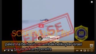 CEK FAKTA: Rudal Palestina Tembak Jatuh Helikopter Milik Israel?