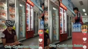 Viral Video Pesepeda Ngadem di Minimarket, Aksinya Banjir Kritik Warganet