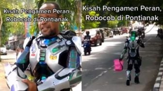 Kisah Sedih RoboCop Pontianak, Keliling Kota Demi Duit Receh untuk Pengobatan Istri