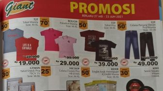 Promo Giant Mega Mall Bekasi Akhir Mei, Pakaian Anak Diskon dari Rp 99 Ribu ke 29 Ribu
