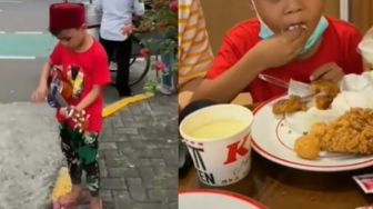 Pengamen Kecil Berbinar-binar Diajak ke Restoran Mewah, Minta Dibungkus Buat Makan Ibu