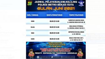 Jadwal dan Lokasi SIM Keliling Bekasi Juni 2021