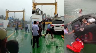 Detik-detik Insiden Mobil Jatuh dari Kapal ke Danau Toba, 1 Tewas 3 Orang Selamat