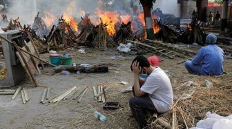 Anjing Liar Santap Jenazah Diduga Jenazah Covid-19 di India