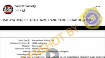 CEK FAKTA: Benarkah Donor Darah dari Orang yang Telah Divaksin Covid Berbahaya?