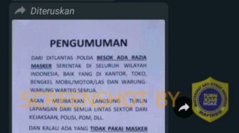 CEK FAKTA: Viral Info Razia Masker Serentak di Seluruh Indonesia, Benarkah?