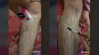 Kelewat Gabut, Viral Aksi Kocak Istri Bikin Bulu Kaki Suami Jadi Estetik