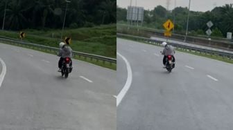 Lampu Sein Motor Mati, Cara Pria Ini Beri Tanda saat di Tikungan Jadi Sorotan