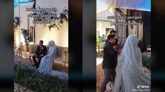 Kocak! Aksi Pengantin Wanita Malah Ikut Jadi Fotografer, Hasilnya Bikin Penasaran