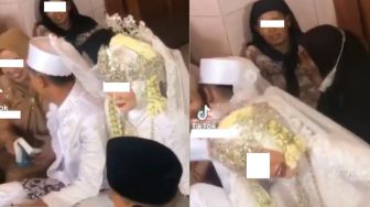 Peluk Seorang Ibu, Aksi Pengantin Pria Bikin Istri Gagal Anggun di Depan Umum