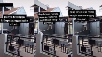 Bikin Melongo, Cara Tetangga Tutup Pagar Rumah Tanpa Merepotkan, Diseret dari dalam Mobil