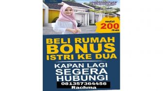 Heboh! Promosi Beli Rumah di Sukoharjo Dapat Bonus Istri Kedua