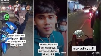 Panen Pujian, Wanita Ini tak Gengsi Temani Pacar Bekerja Sebagai Driver Ojol