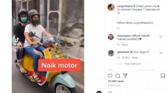 Ussy Sulistiawaty ke Pasar Naik Vespa Rp 85 Juta, Tapi Jeans Bagian Pahanya Itu Lho