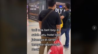 Bellboy Hotel Seret Langkah Gegara Alas Kaki Rusak, Pengunjung Iba Belikan Sepatu Baru