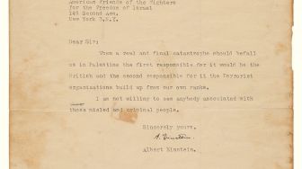 Hanya Dalam Secarik Surat 50 Kata, Albert Einstein Ramalkan Kehancuran Israel