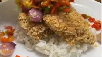 Resep Ayam Goreng Oatmeal Sambal Bawang, Nikmat dan Nggak Ngerepotin