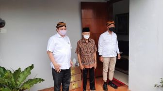 Airlangga dan Agus Gumiwang Kunjungi Buya Syafii Maarif di Sleman, Ini yang Dibahas