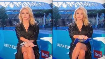 Viral Presenter Italia Bantah Tuduhan Tak Pakai Celana Dalam saat Jadi Host Euro 2020