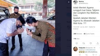 Foto Menag Sungkem ke Gibran, Warganet: Jabatan Menteri Agama Itu di bawah Wali Kota?