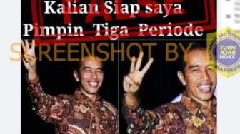 CEK FAKTA: Viral Gambar Presiden Jokowi 'Kalian Siap Saya Pimpin 3 Periode', Benarkah?