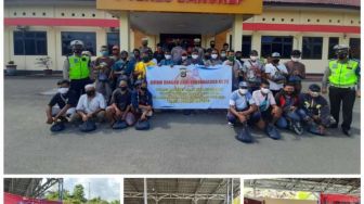Polres Bangkep Gelar Vaksinasi Massal Untuk Komunitas Bentor dan Ojek