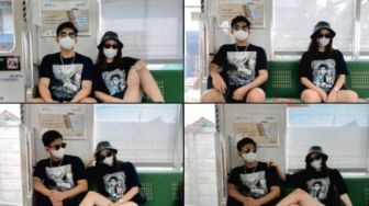 Viral Cewek Seksi Foto Dengan Pasangan di KRL, Pose Ngangkang Disorot