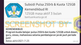 CEK FAKTA: Kemendikbud Bagikan Lagi Bantuan Pulsa Rp 200 Ribu dan Kuota 125 GB?