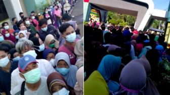 Astaga! Viral Vaksinasi Massal di RSUD Tuban Berjubel, Berdempetan Abaikan Prokes