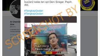CEK FAKTA: Viral Truk Bertuliskan Denny Siregar Musuh Warga Tasikmalaya, Benarkah?