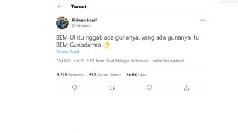 YouTuber Ridwan Hanif: BEM UI Tak Ada Gunanya, yang Ada Gunanya BEM Gunadarma