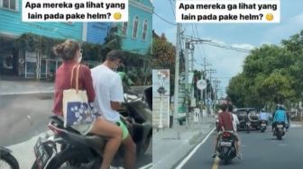 Bule Boncengan di Jogja Viral karena Tak Pakai Helm, Warganet Malah Salah Fokus