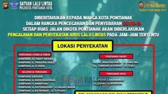 Zona Merah, Pengalihan Arus Lalin di Pontianak, Ini Waktu dan Kawasannya