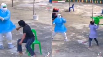 Video Viral Kelakuan Kasar para Peserta Tolak Tes Swab Covid-19, Sampai Lempar Kursi