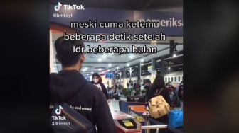 Viral Momen Pasangan LDR Cuma Bisa Ketemu 5 Menit di Stasiun, Netizen Ikut Baper