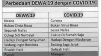 Viral Tabel 8 Perbedaan Dewa 19 dengan COVID-19, Makin Bikin Ngeri Aja Nih