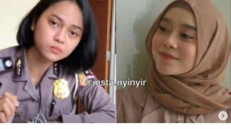 Heboh Polwan Mirip Lesti Kejora, Netizen: Cakepan Si Polwan, Kayak Lesti Belum Berjilbab
