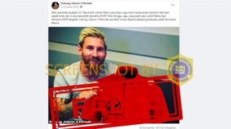 CEK FAKTA: Lionel Messi Foto Pegang Seragam PDIP, Gabung ke Partai Politik?