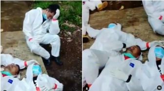 Viral Nakes Tepar Hingga Tidur di Jalan Gang Usai Kubur Jenazah Covid-19