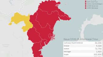Tiga Daerah di Kaltim Ini Masuk Zona Merah Covid-19 Nasional