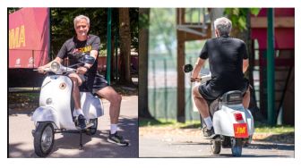 Potret Jose Mourinho Terciduk Riding Pakai Vespa, Kok Gak Pakai Helm?