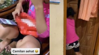 Lagi Asyik Main HP, Viral Cewek Cantik Langsung Kabur Usai Kepergok Ngemil Bahan Ini